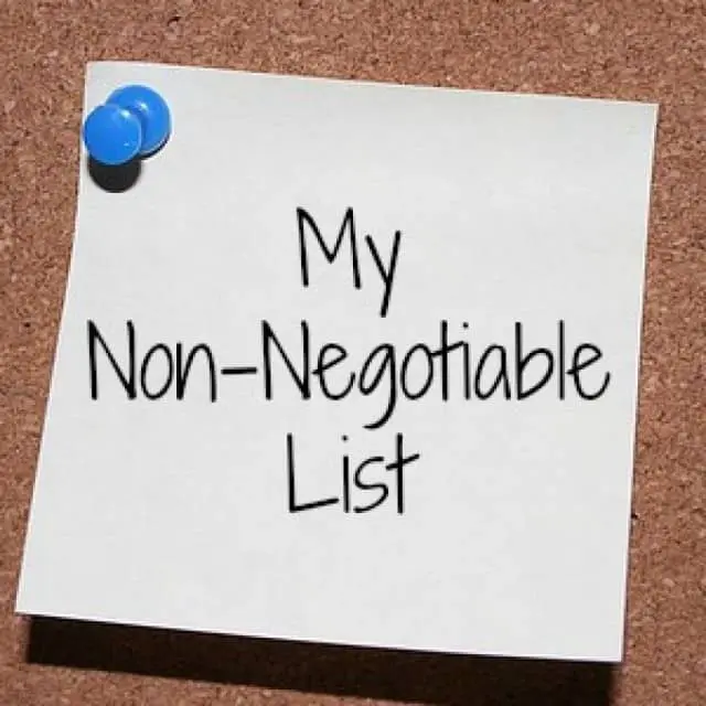 Non negotiable