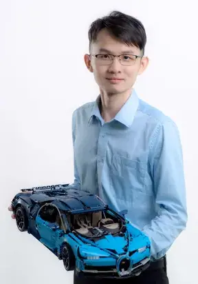 Advaspire robotics trainer, Yap Zhen Hao with lego technic Bugatti car